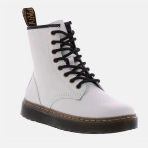 Dr. Martens Women's Zavala Lace Up Combat Boots in White T Lamper Size 7
